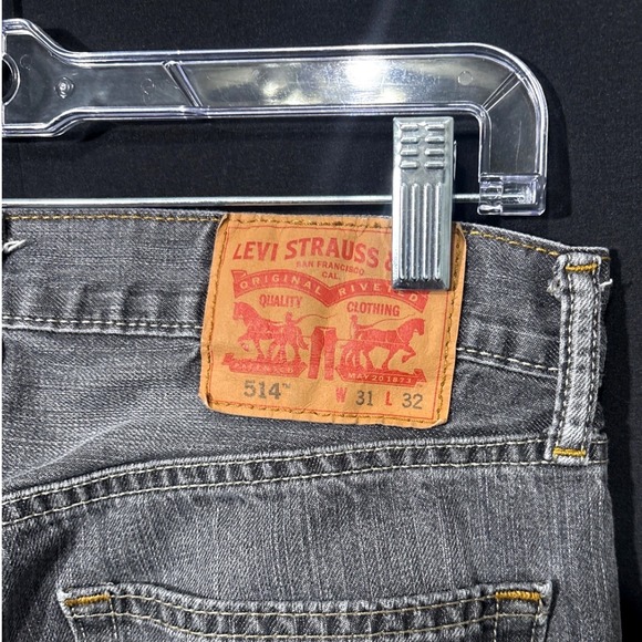 Levis 514 Straight Fit Grey Denim Jeans Mens 31x32 00514-0312 - Picture 6 of 10